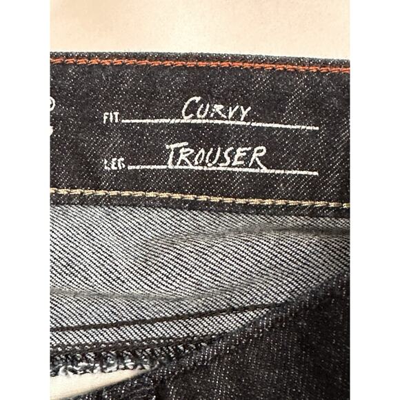 Eddie Bauer Curvy Fit Trouser Boot cut Dark Wash Womens Blue Jeans Sz 8T - Picture 12 of 16